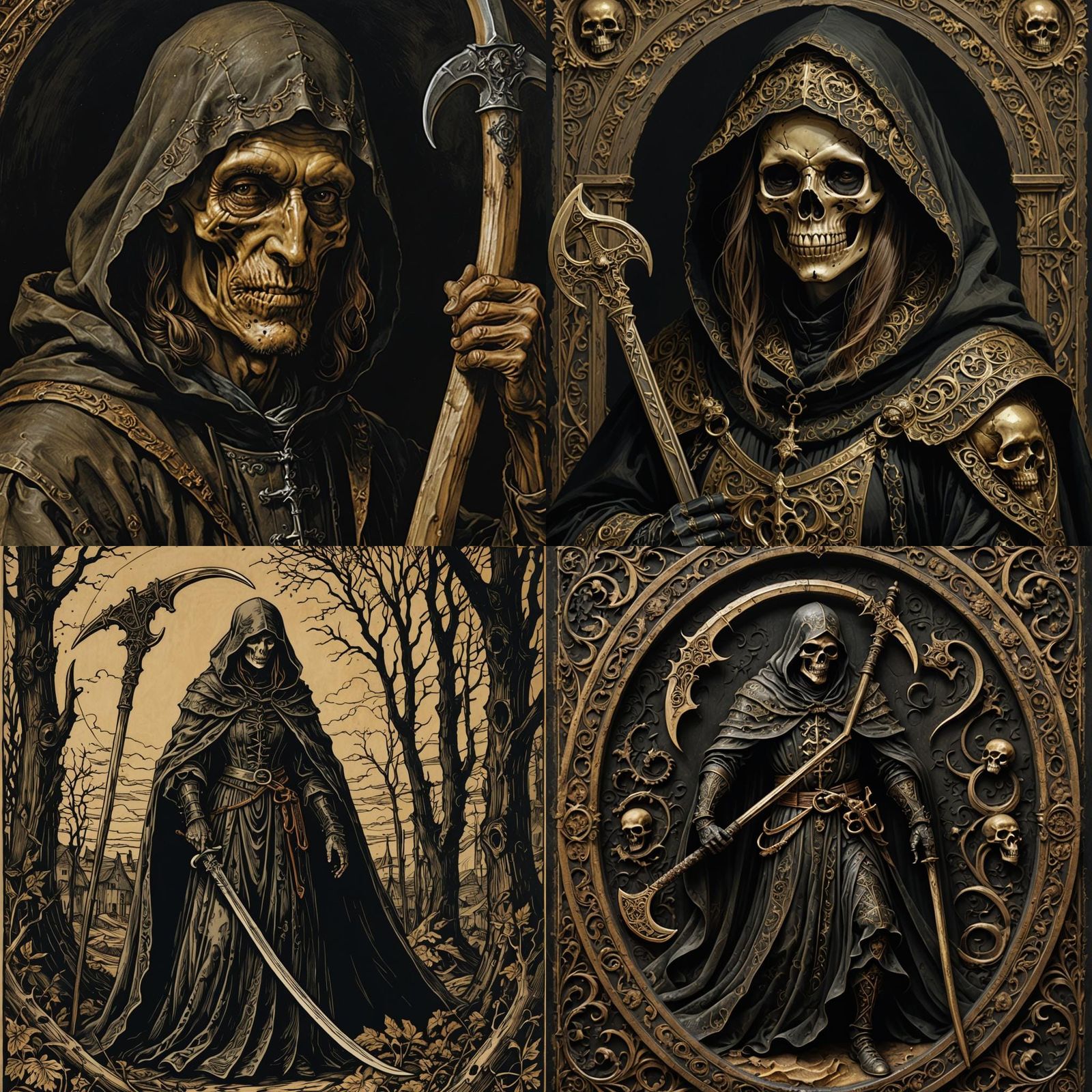 Death Tarot Card in the Style of Dürer