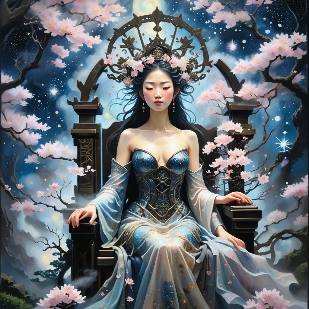 Goddess of Spring in Neo-Impressionist Style