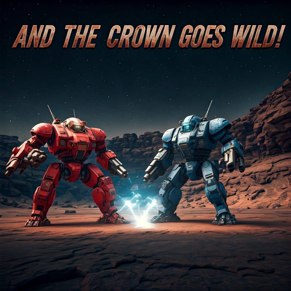 Epic Mecha Duel in Futuristic Arena, 8K