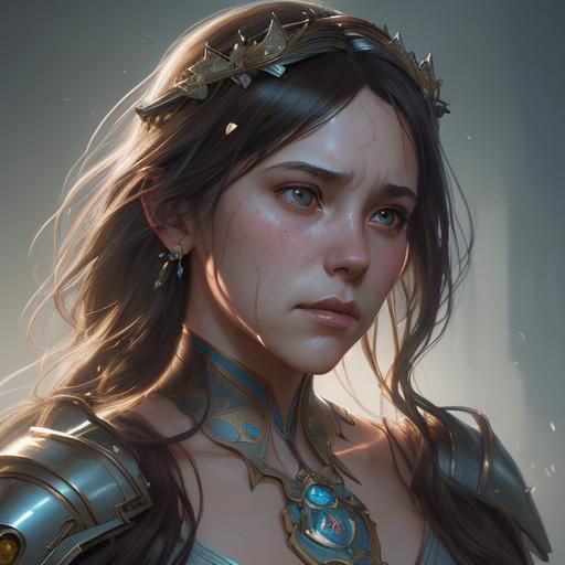 Concealing Sadness: A Princess Portrait in Art Nouveau Style