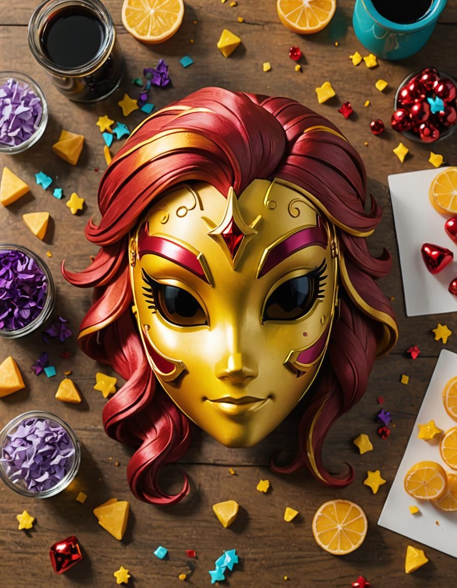 Sunset Shimmer Mask on Table
