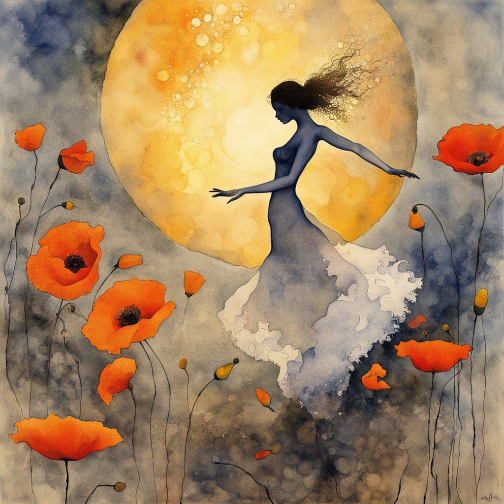Ethereal Fairy Dancer in Whimsical Watercolor Style