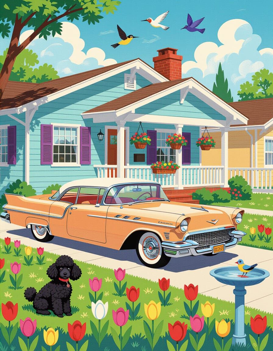 Atomic Age 1950s Family Home Advertisement