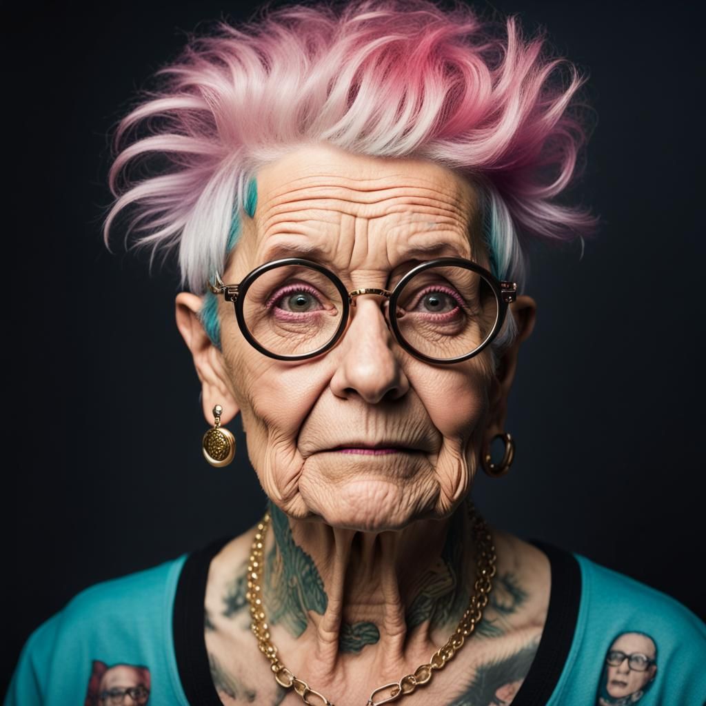 Stylish punk granny