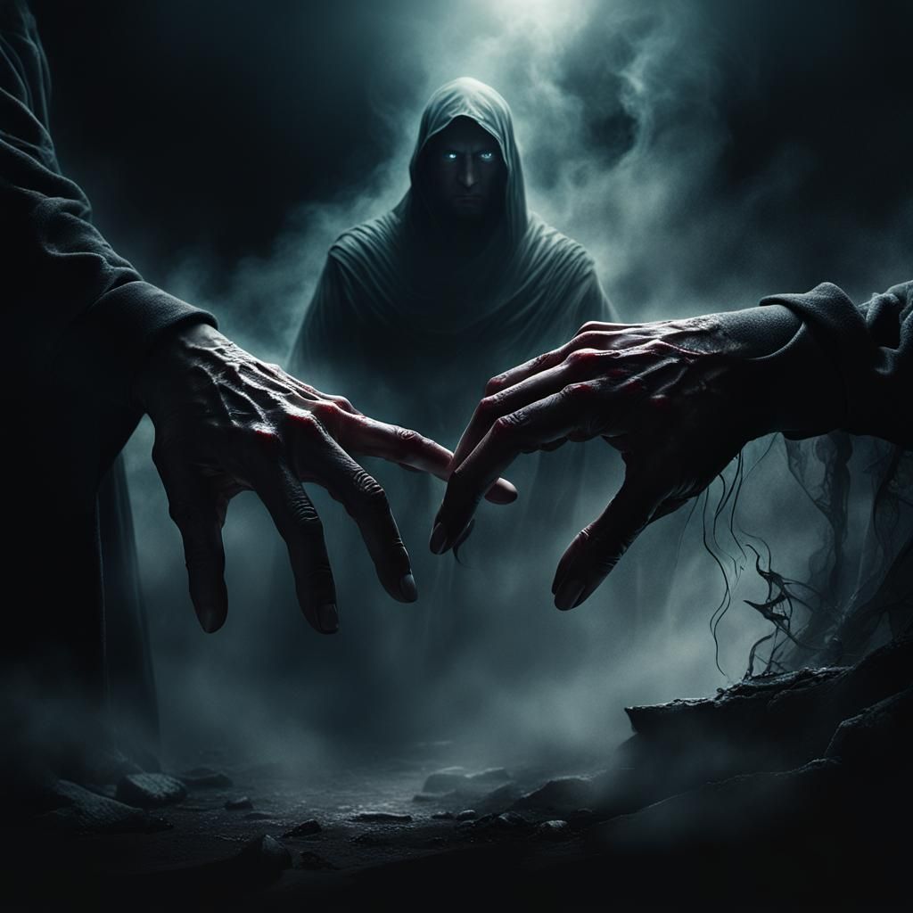 A Figure's Desolate Embrace of Fading Light