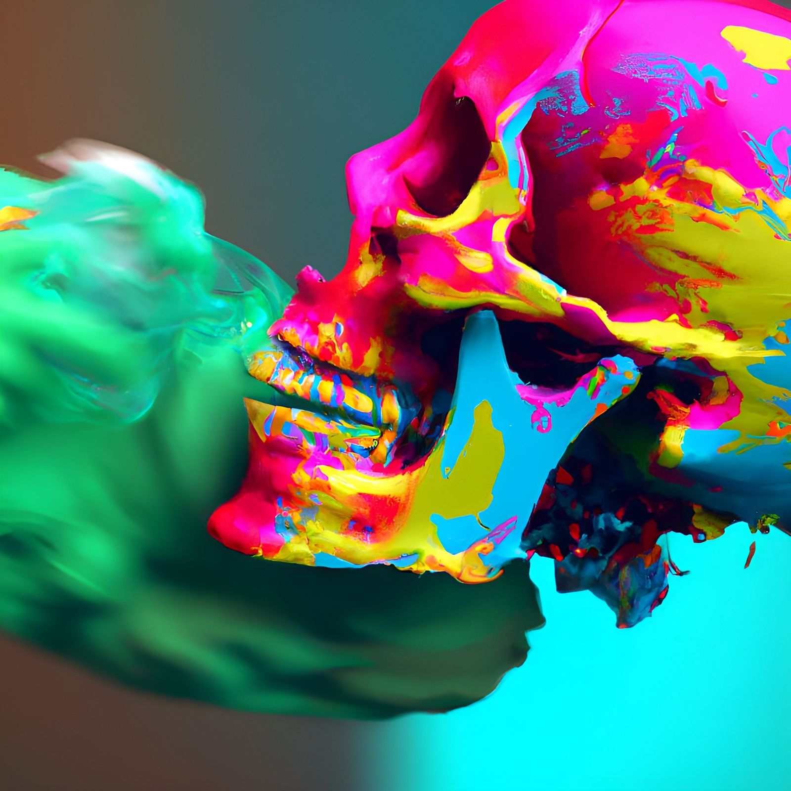 Crushed Skull in Slow Motion: Hyper-Realistic Concept Art