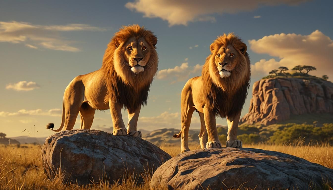 Lion King Inspired Digital Art in the Savannah