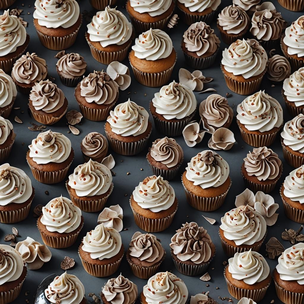 Hyperrealistic Cupcake with Intricate Details in HDR