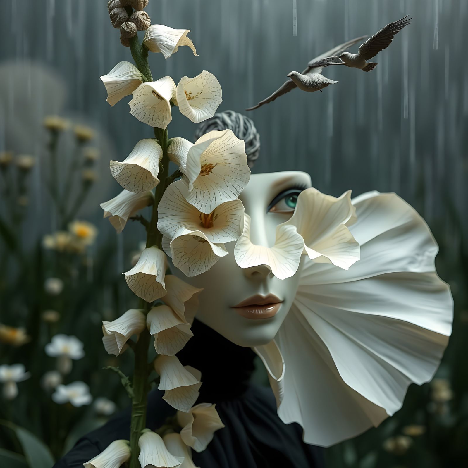 Dreamlike Figure in Metallic Paper Iris Folding