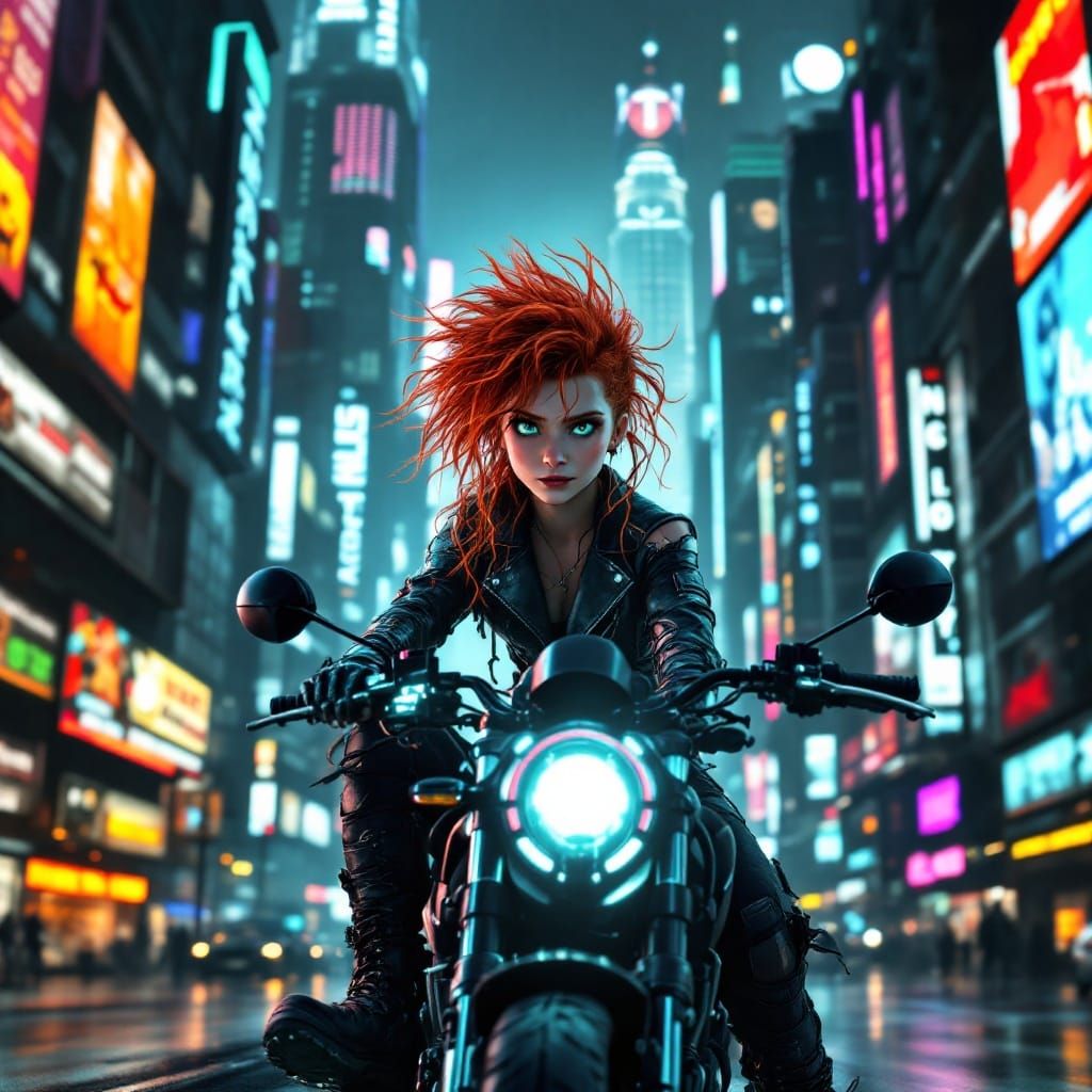 Cyberpunk Princess Merida Reigns Over Night City