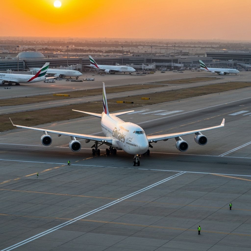 Red Sky Airliner Departure in Futuristic Style