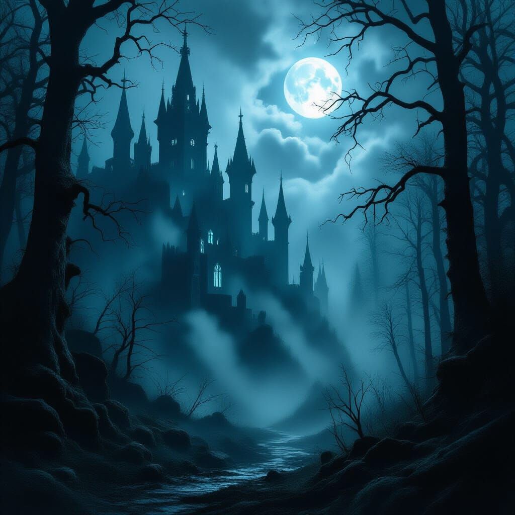 Mystical Dark Forest in Gothic Industrial Style