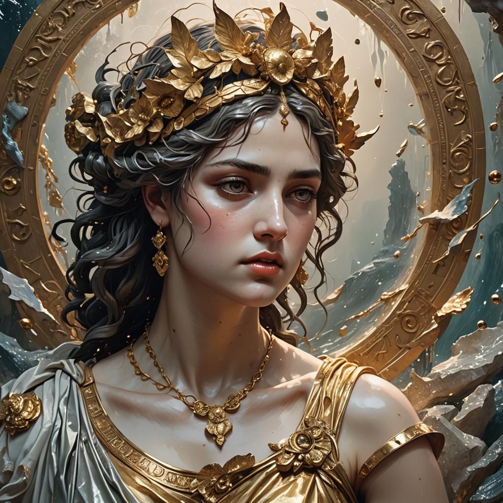 Hyperrealistic Portrait with Splash Art Style and Color