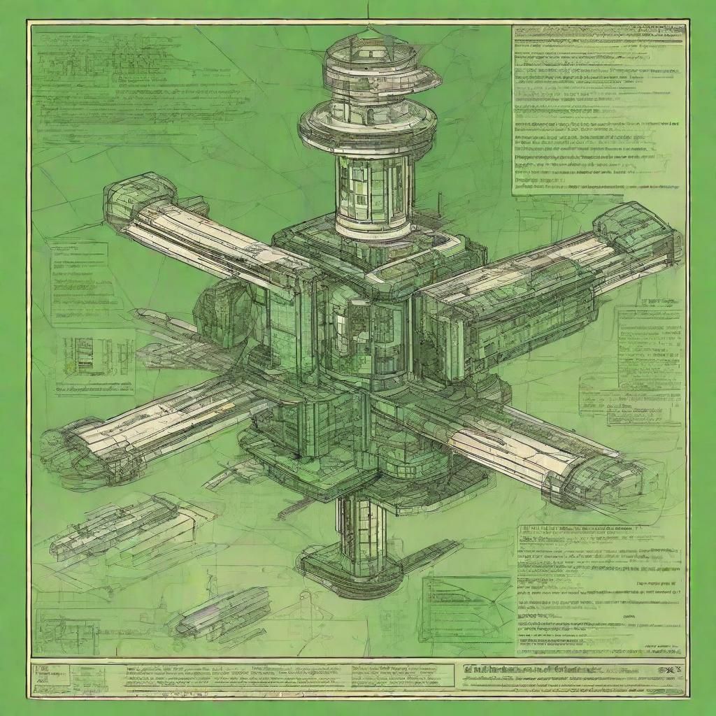 Futuristic European Space Station Poster in Comic Book Style