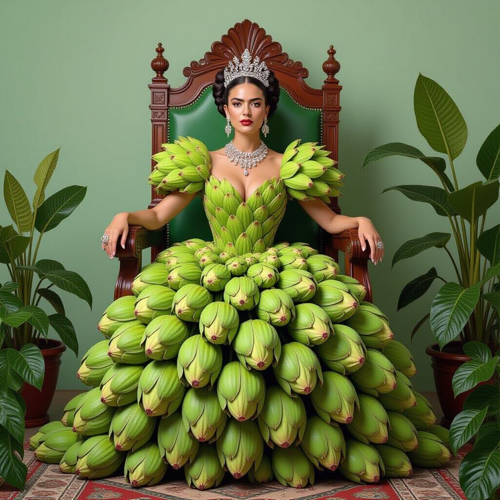 Artichoke Queen in Surrealist Conceptual Style