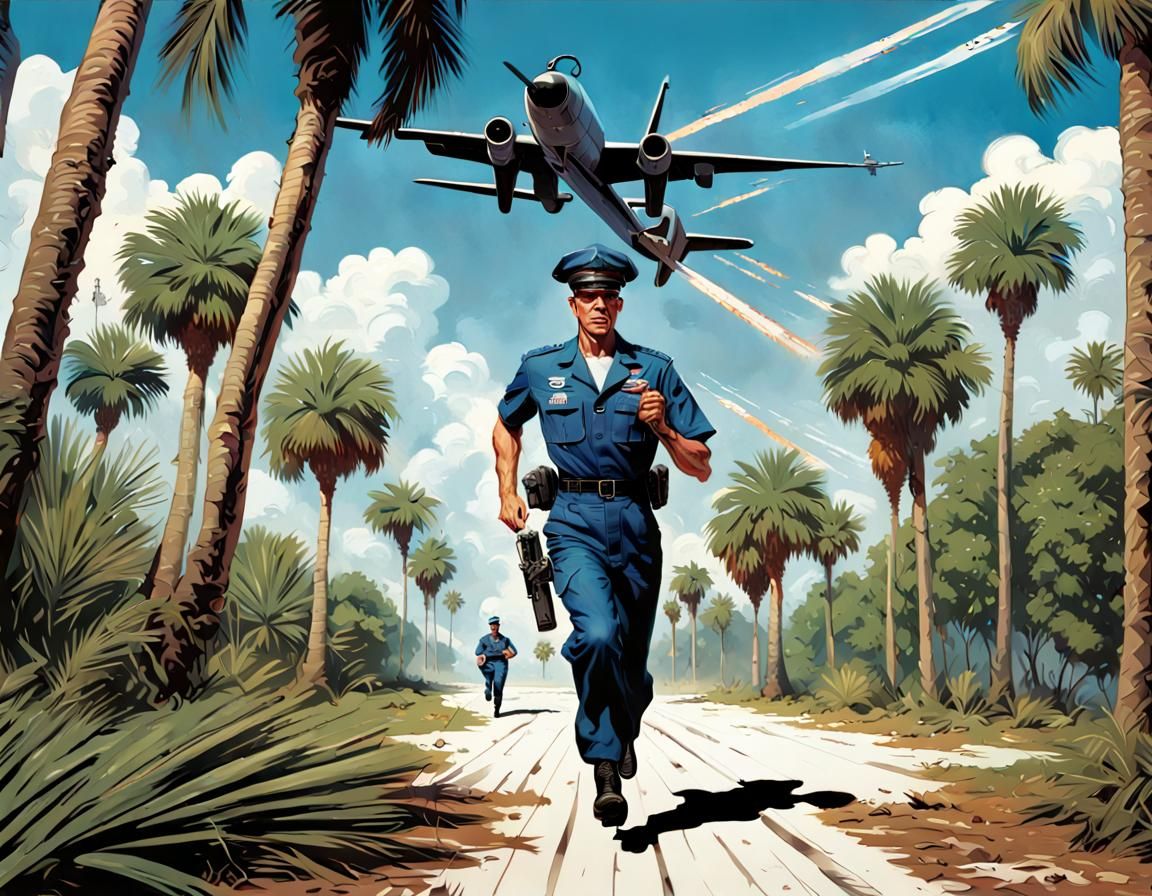 Sci-Fi Air Force Officer with Absurd Scissors