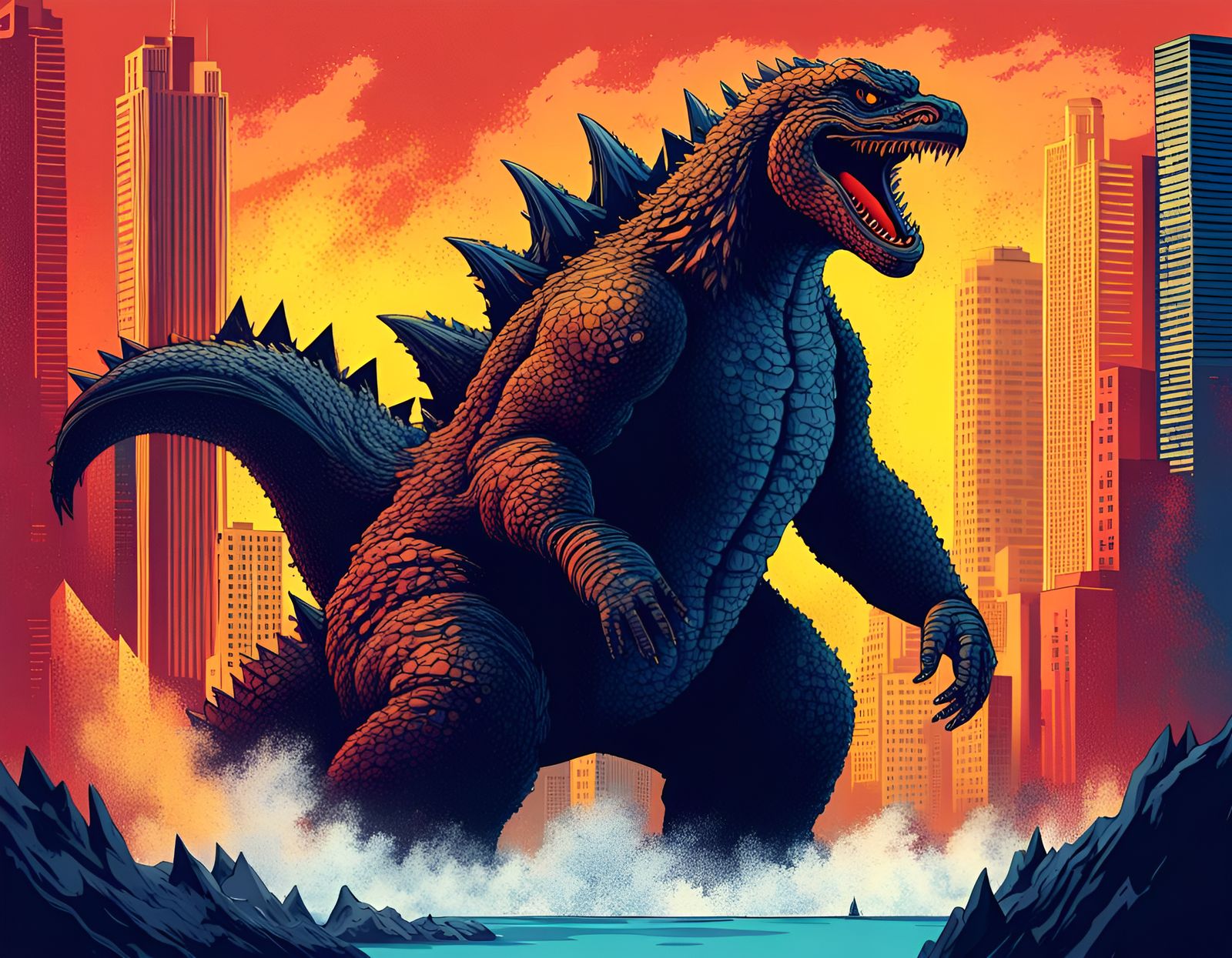 Godzilla in a Macintosh Game: Abstract Art