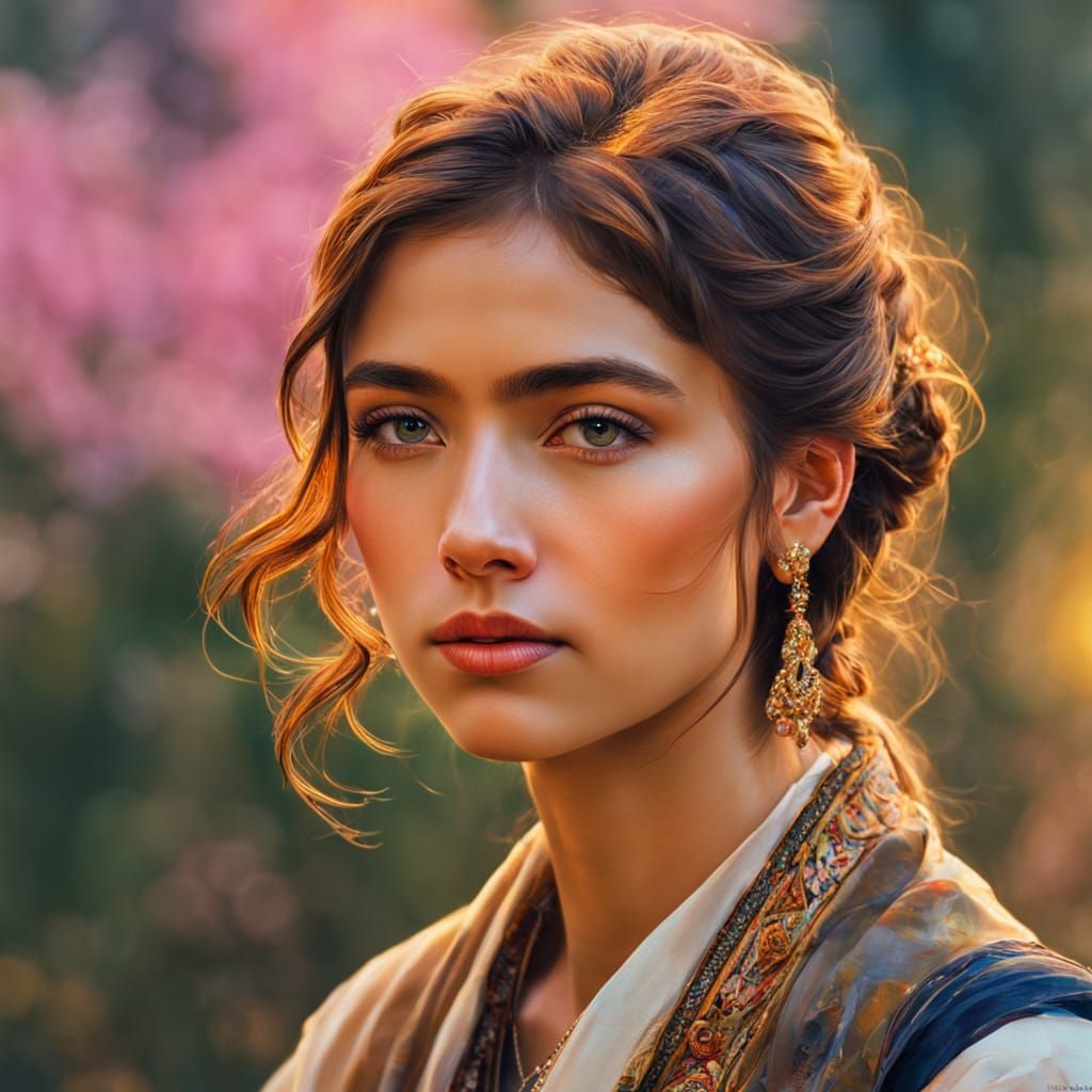 Elegant Oil Painting Portrait of a Woman