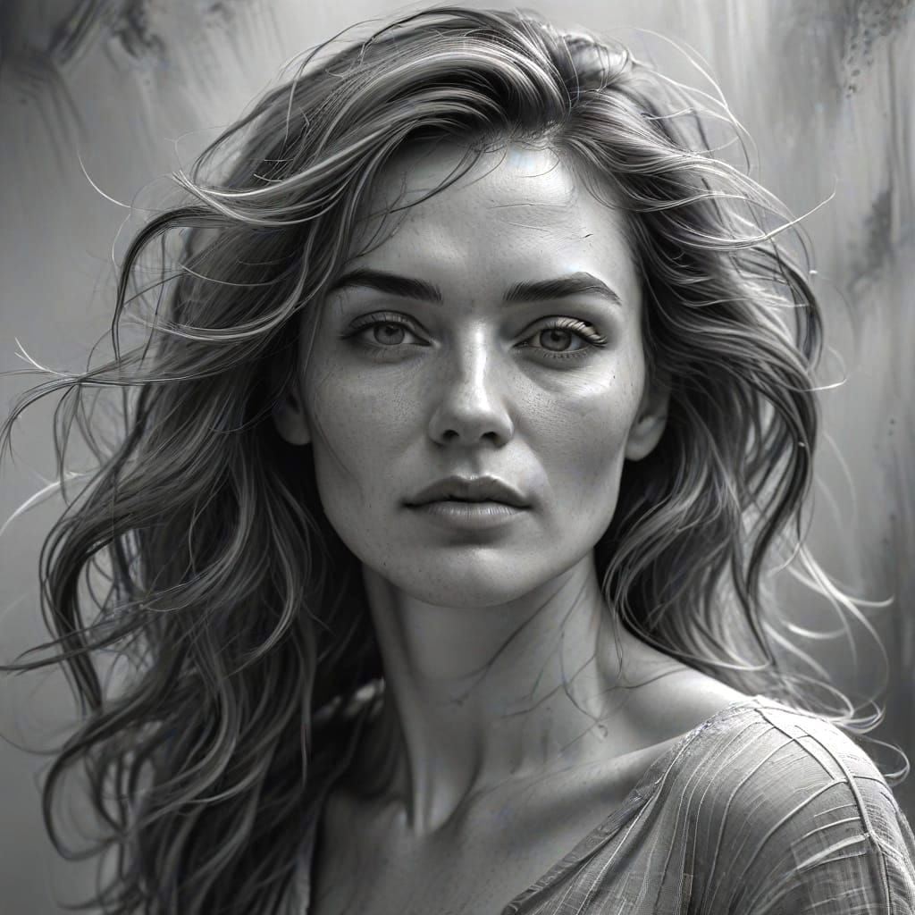 Elegant Woman in Expressive Brushstrokes