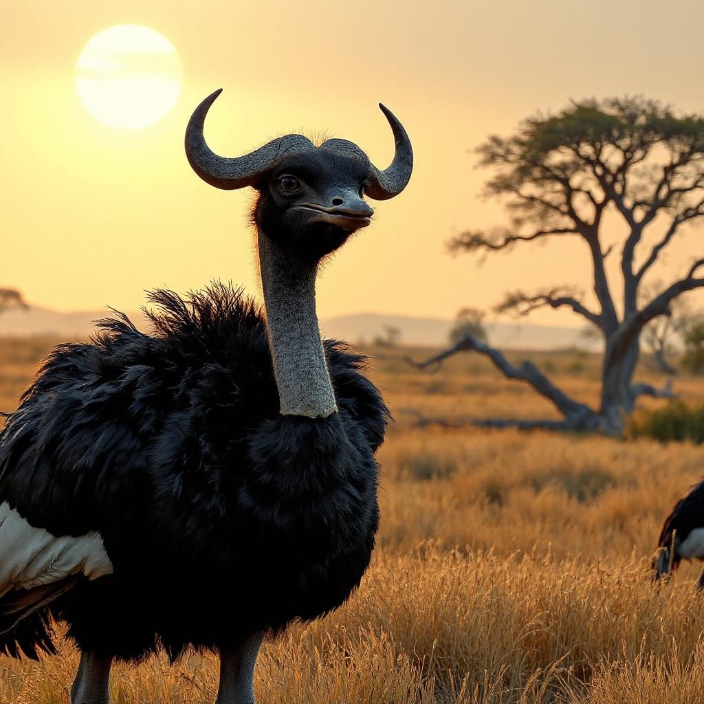 Ostrich Buffalo Hybrid Animal