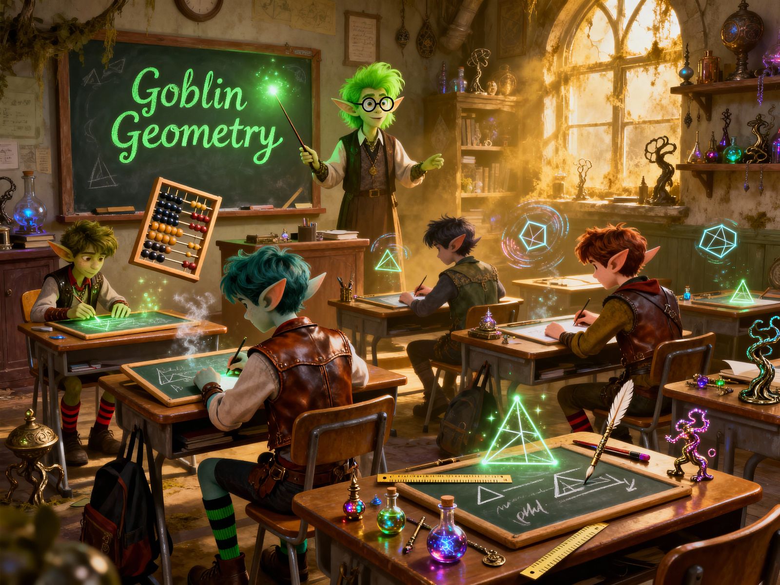Magical Classroom of Goblins Learning Geometry