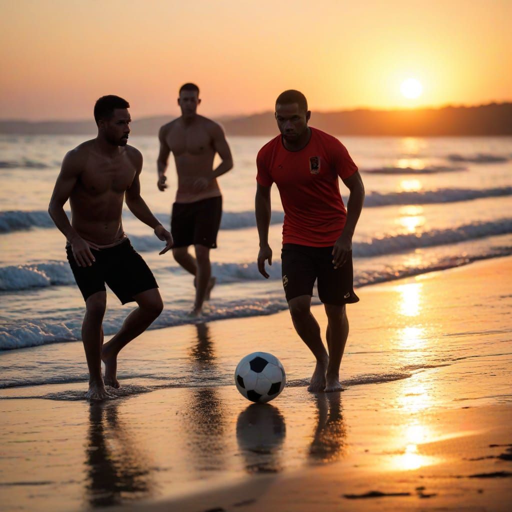 Beach Football at Sunset: Professional Photography