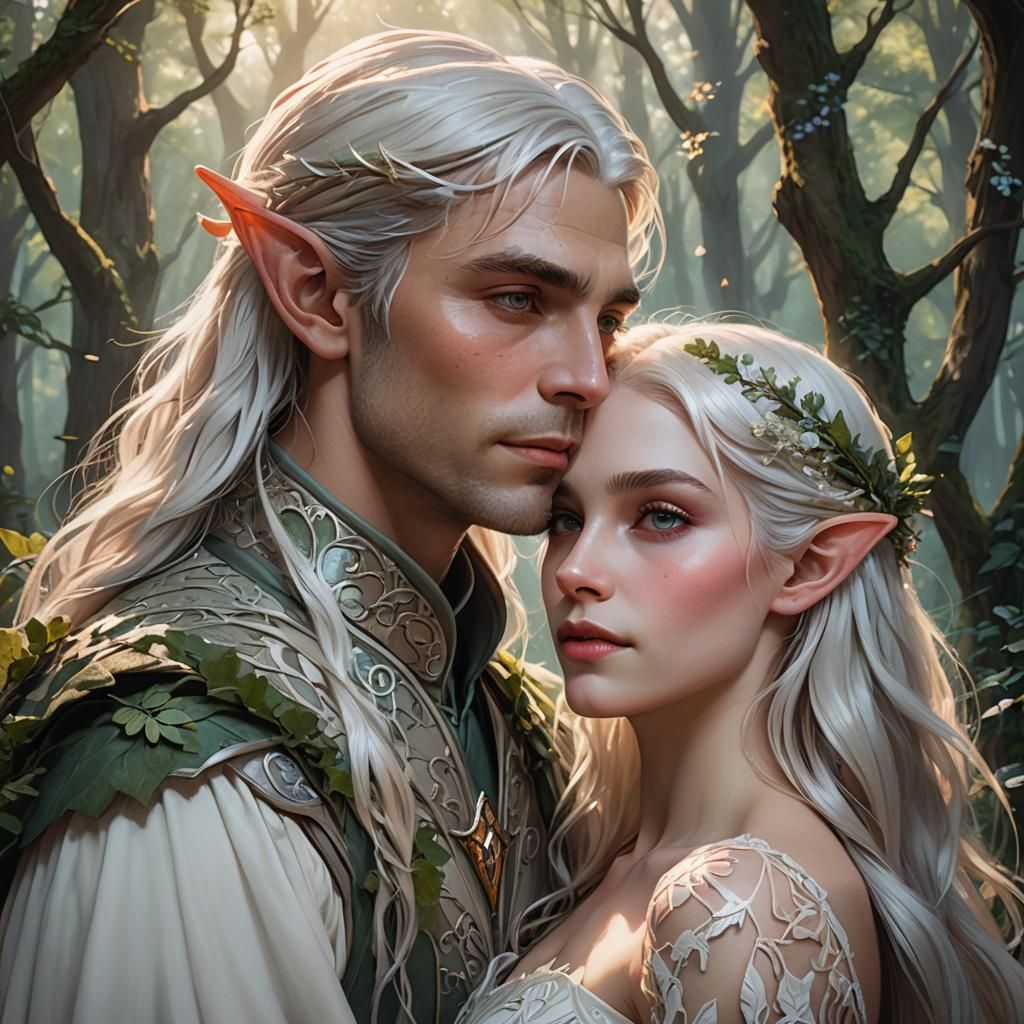 Fantasy Wedding Portrait in Ethereal Pastel Colors