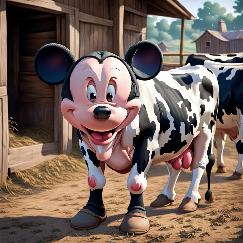 Mickey Mouse as a Cow: AI Transformation