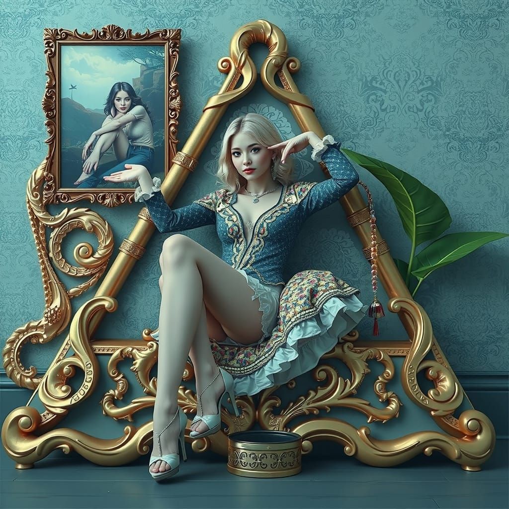 Psychedelic Surrealism in a Hyperrealistic 3D Scene