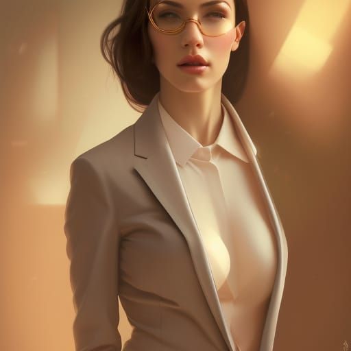 High-Fashion Professional Portrait in Digital Art Style