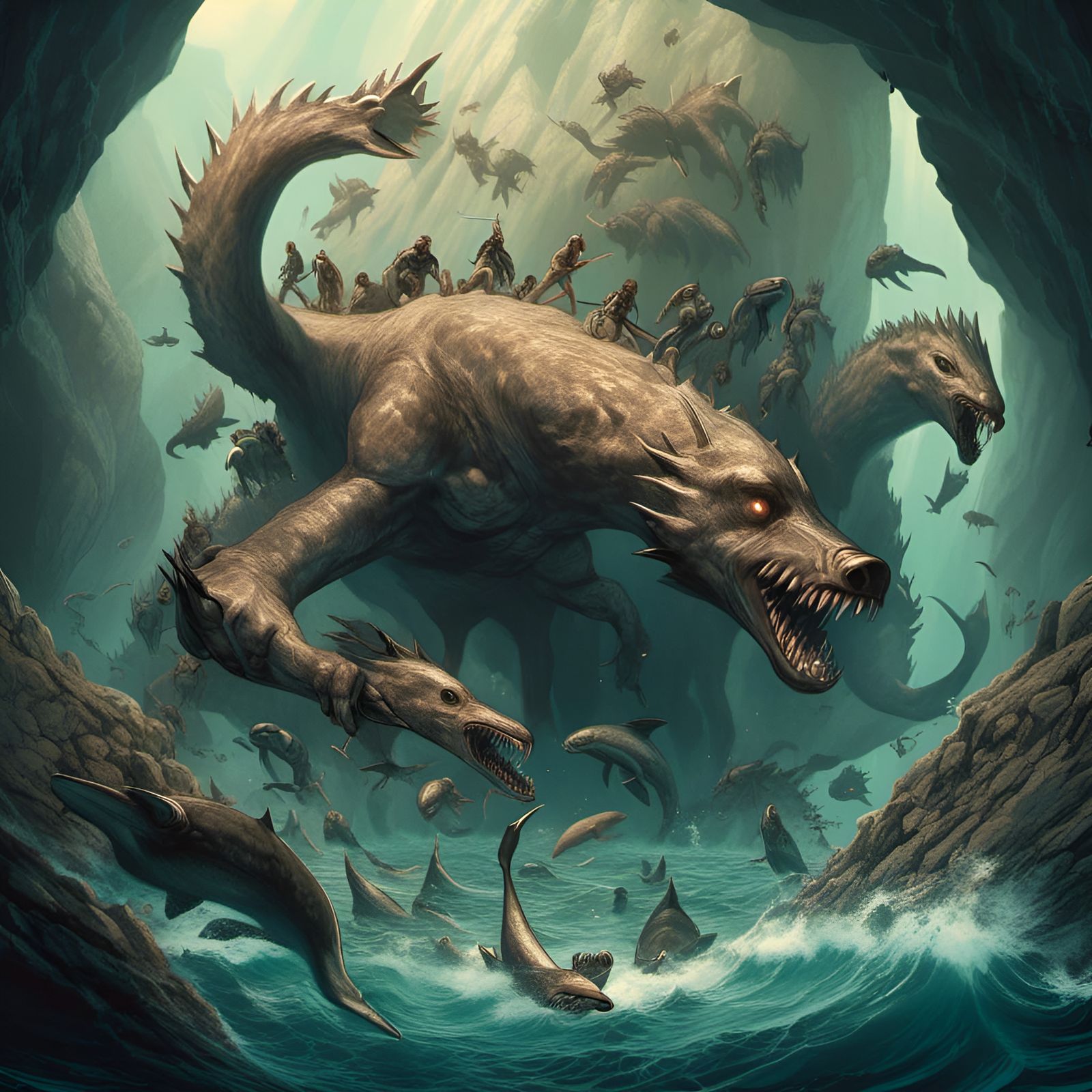 Skylla, the Six-Headed Sea Monster