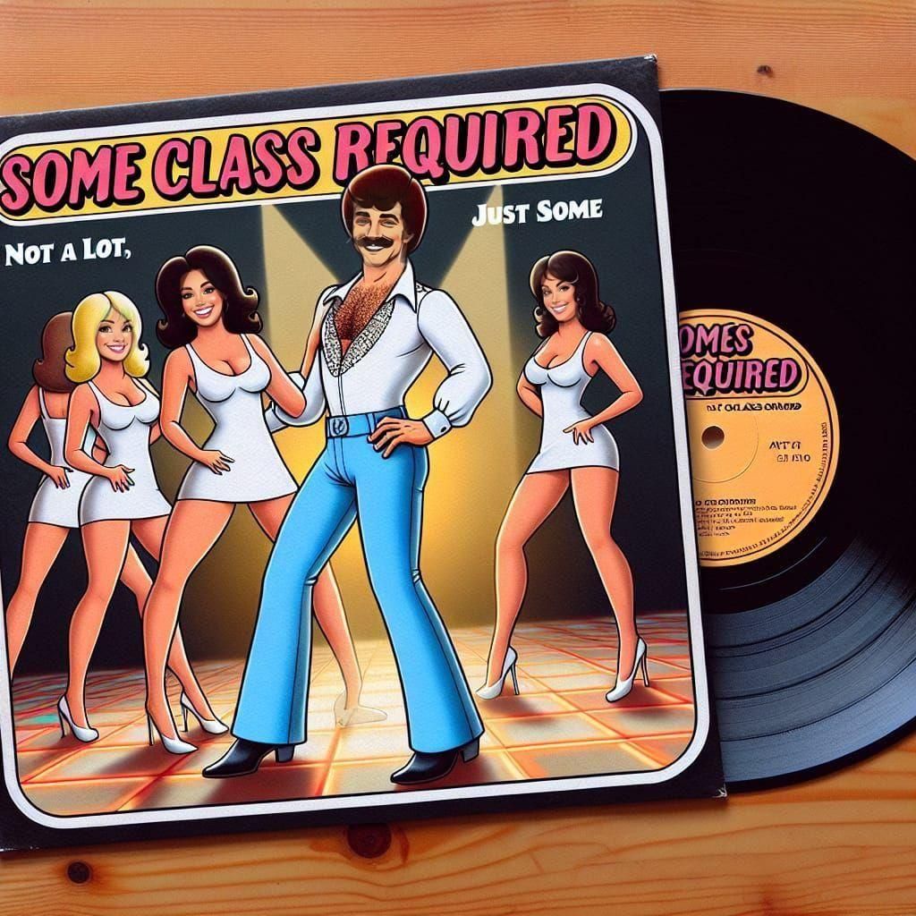 Disco Dance Album Cover Art in Cartoon Style