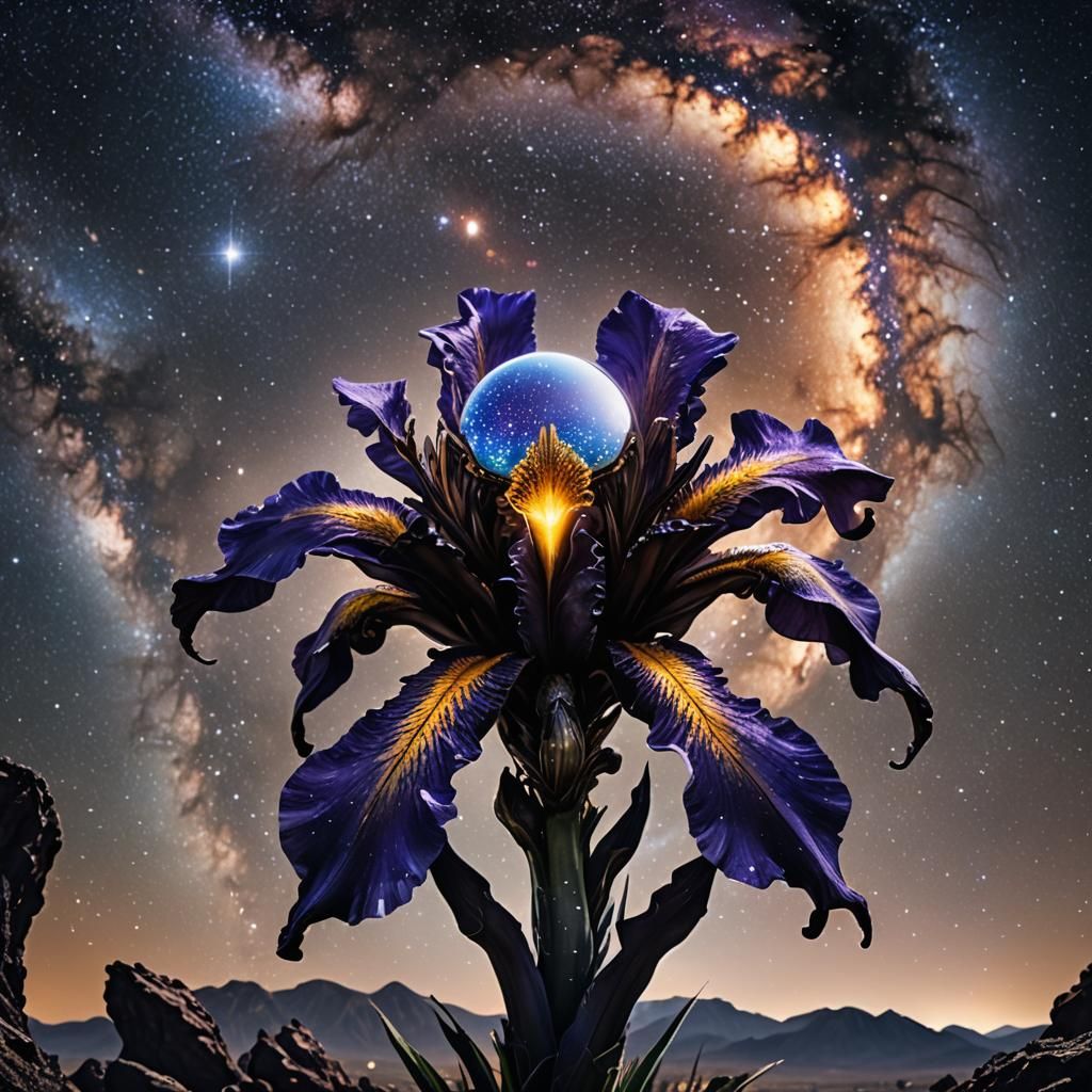 Sci-Fi Iris Reflecting the Milky Way in 8K