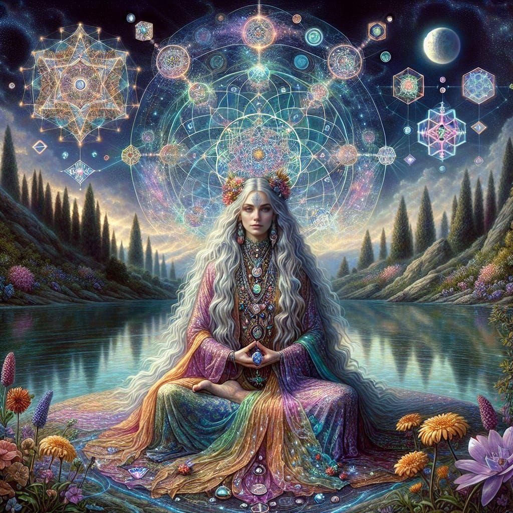 Ethereal Goddess in Cosmic Holographic Realm