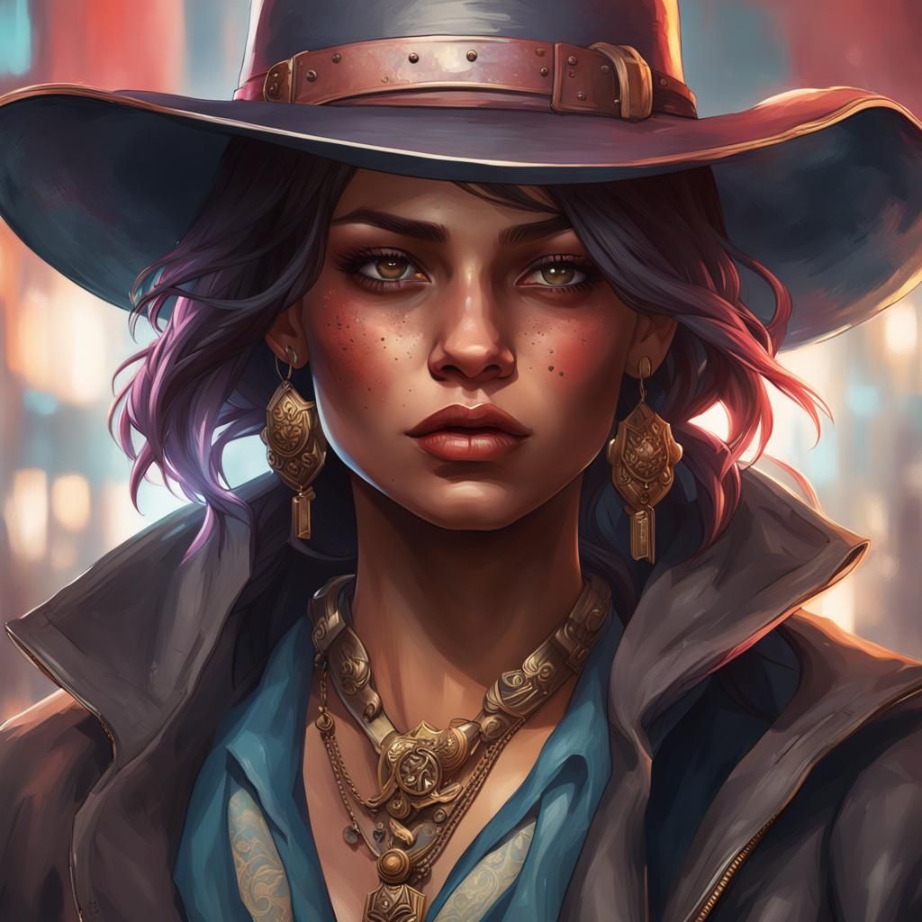 Hyperdetailed Portrait of a Gangster Girl