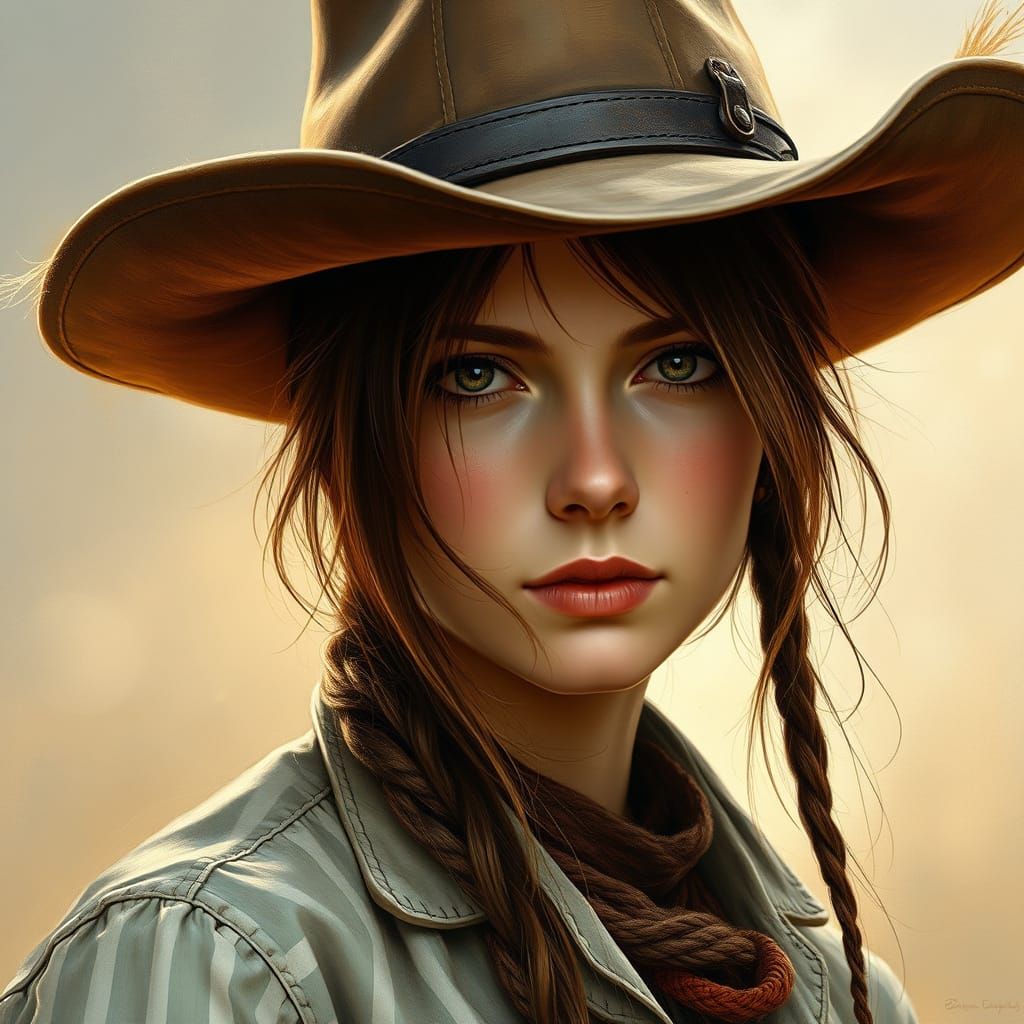 Cowgirl Portrait in Warm Earthy Tones