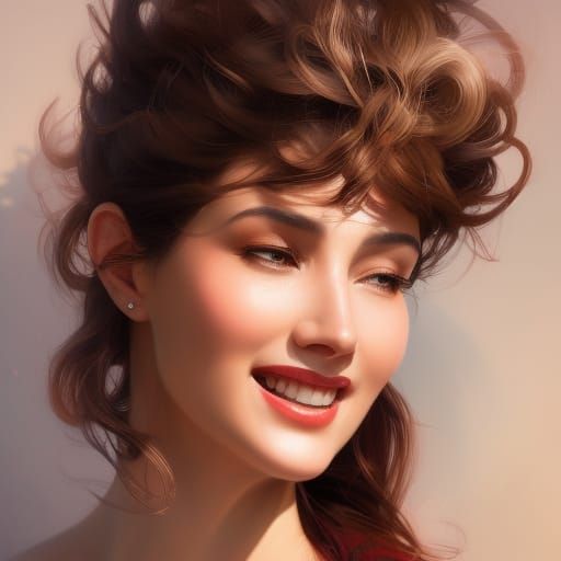 Radiant Woman Portrait in Dynamic Lighting