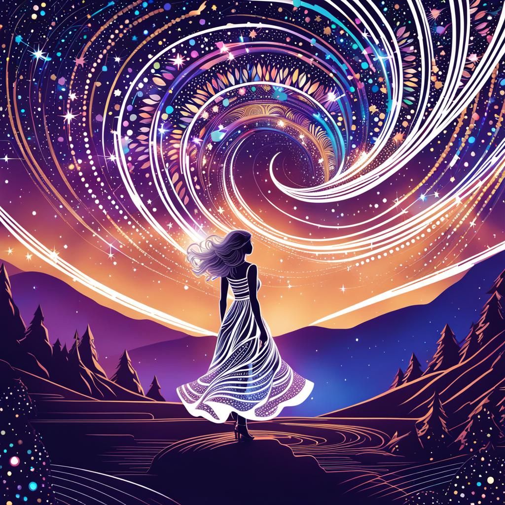 Sparklecore Girl Gazing at Milky Way Galaxy