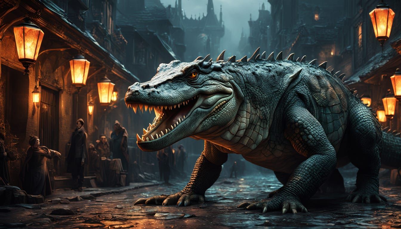 Ancient Dragon-Winged Crocodile Devastates Victorian Village