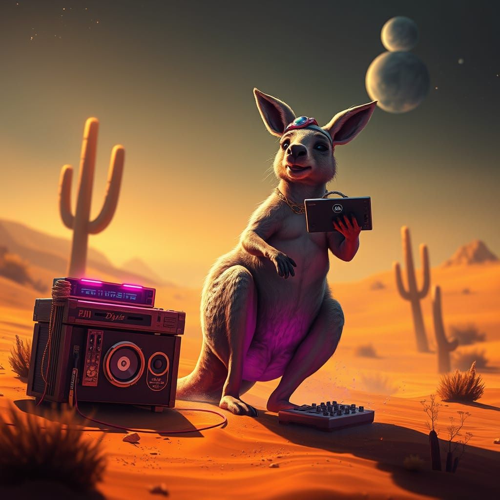 DJ Kangaroo Having A Desert Party! 👻 🦘