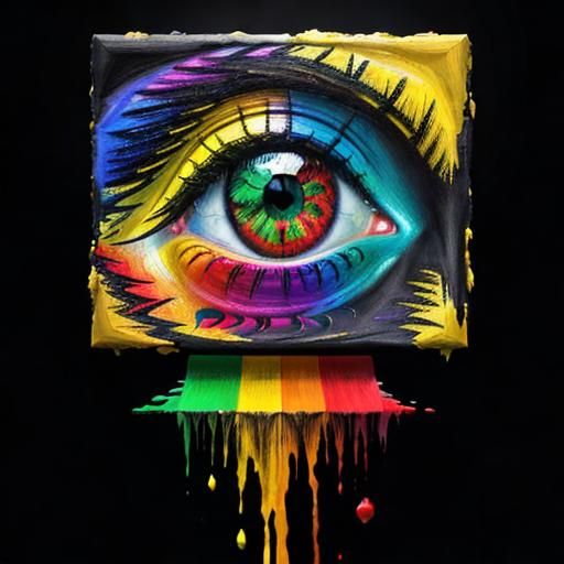 Abstract Expressionist Oil Painting in Triadic Colors