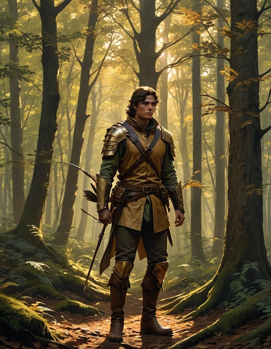 Young Ranger in Enchanted Autumn Forest