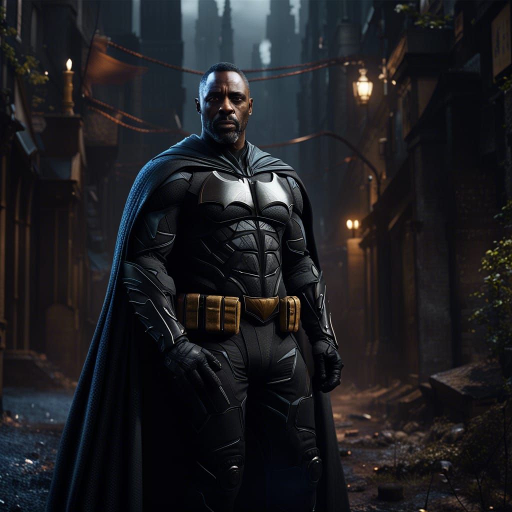 Idris Elba as Batman: Detailed Matte Painting