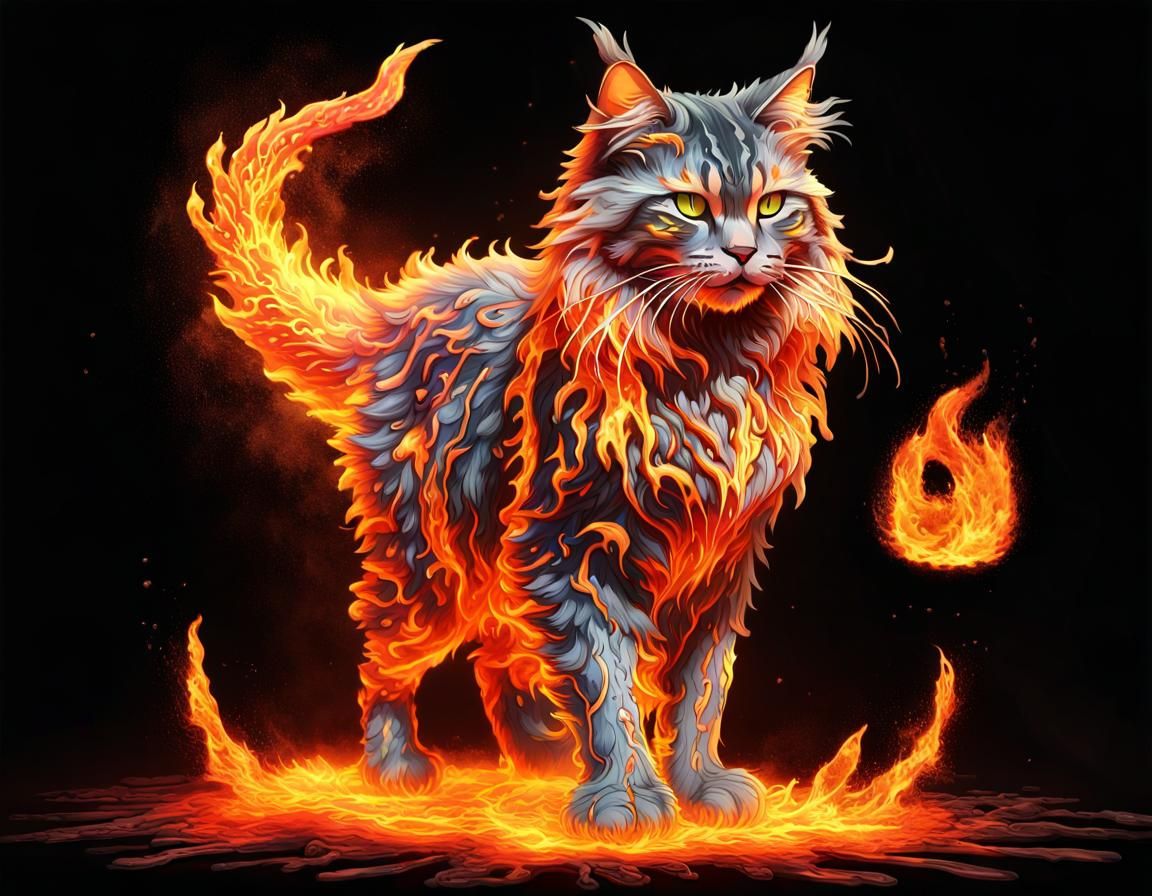 Siberian fire cat