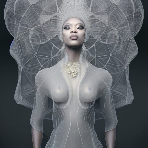 Ethereal Congolese Spectre in Transparent 3D Rendering