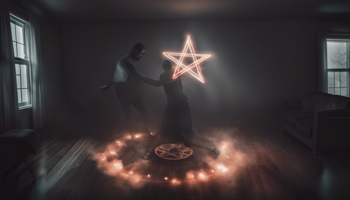 transparent horror demon evil spirit attacks in living room ...