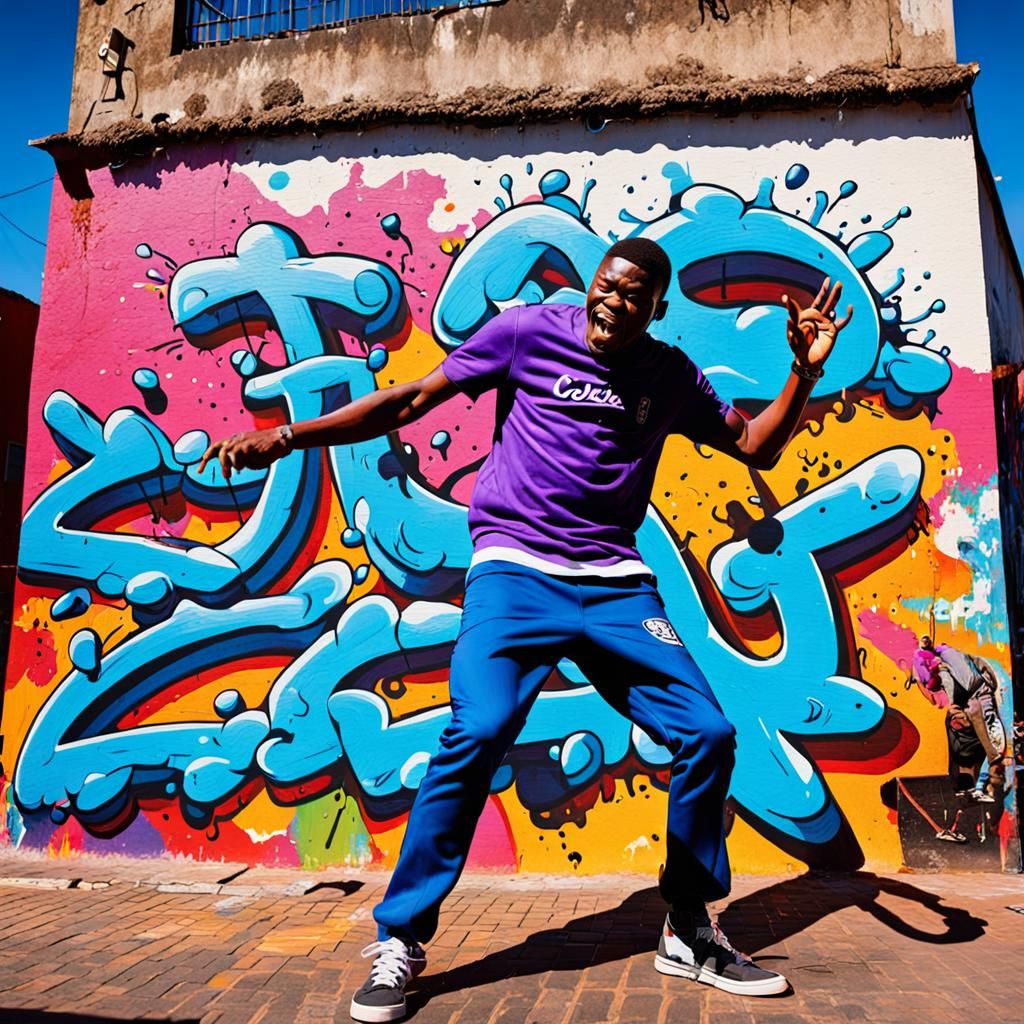 Costa Titch Performs Big Flexa: Vibrant Street Art