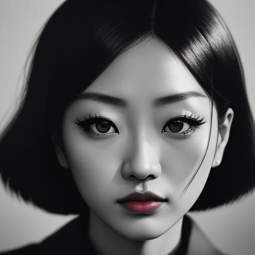 Mysterious Beni Portrait in Film Noir Style
