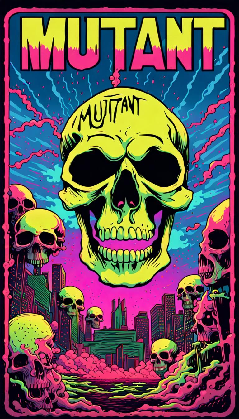 Creepy Skull Album Art with Atomic Explosion
