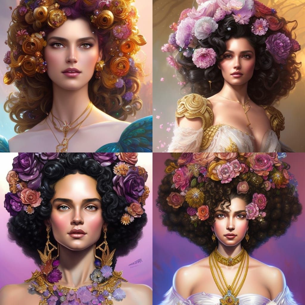 Queen with Crystals and Glitter Flowers